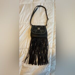 Bandana by American West Black Fringe Crossbody Bag